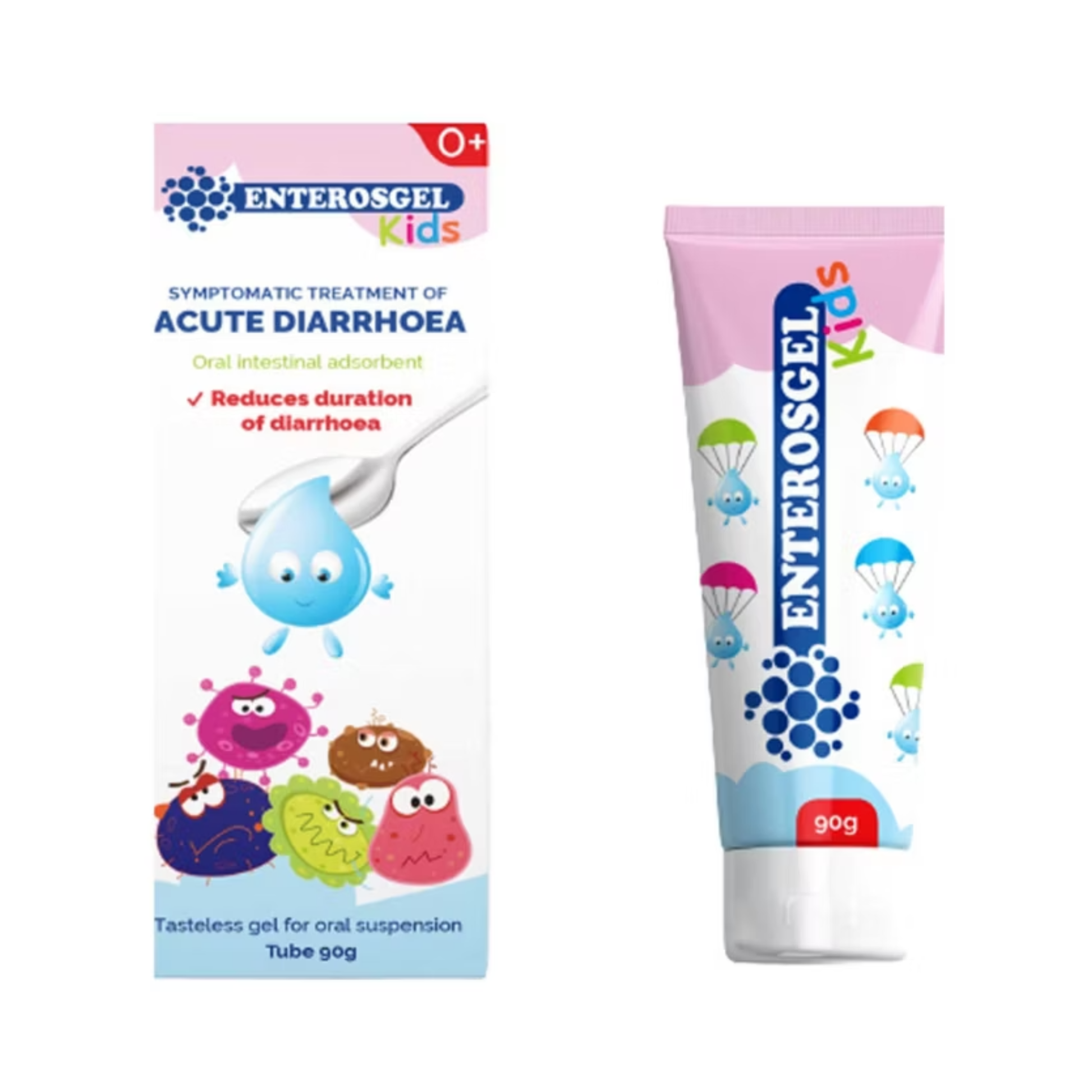 Enterosgel Kids 90g oral intestinal adsorbent tube for symptomatic treatment of acute diarrhoea in children and adults
