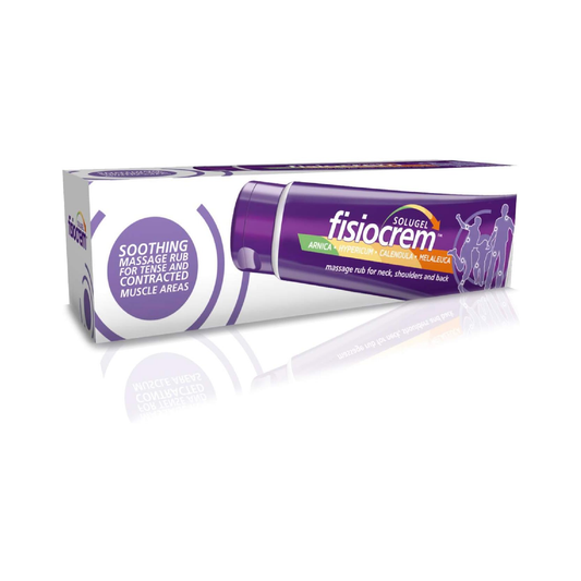 Fisiocrem Solugel Massage Rub 250ml with Arnica and natural plant extracts for tense and contracted muscles