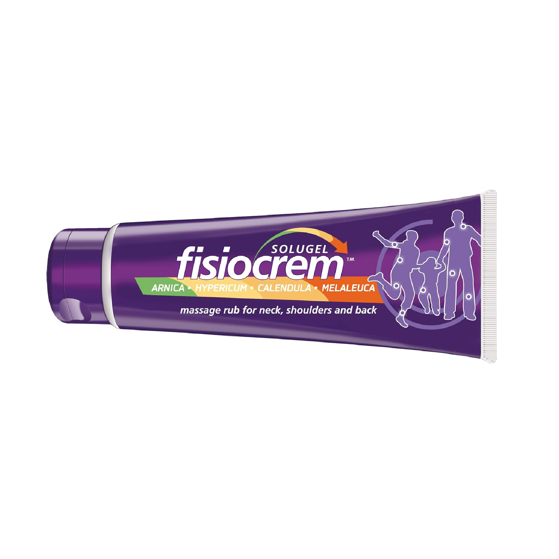 Fisiocrem Solugel massage rub for neck, shoulders and back pain — 99% natural, non-greasy and quickly absorbed