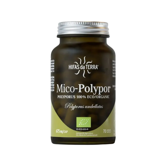 Hifas da Terra Mico-Polypor 70 capsules with organic Polyporus umbellatus extract 495mg per capsule for immune and drainage support