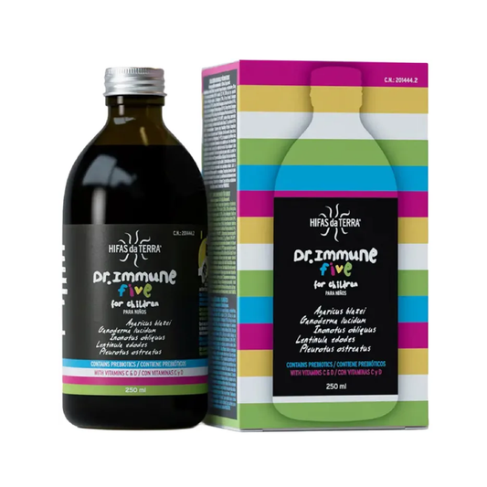 Hifas da Terra Dr. Immune Five 250ml liquid five mushroom extract with beta-glucans vitamin C and D gluten free vegan