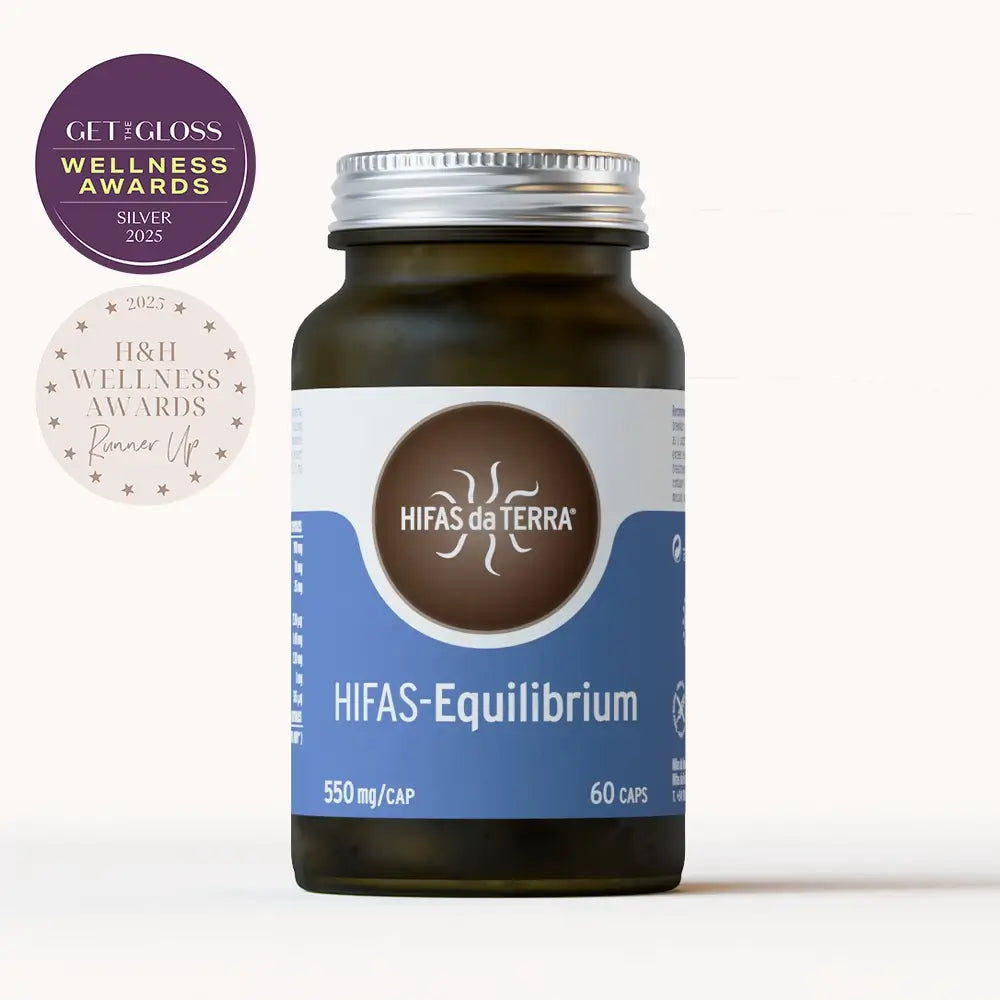 Hifas da Terra Hifas-Equilibrium 60 vegetarian capsules 550mg functional mushroom supplement with Reishi Lion's Mane Cordyceps and acerola vitamin C