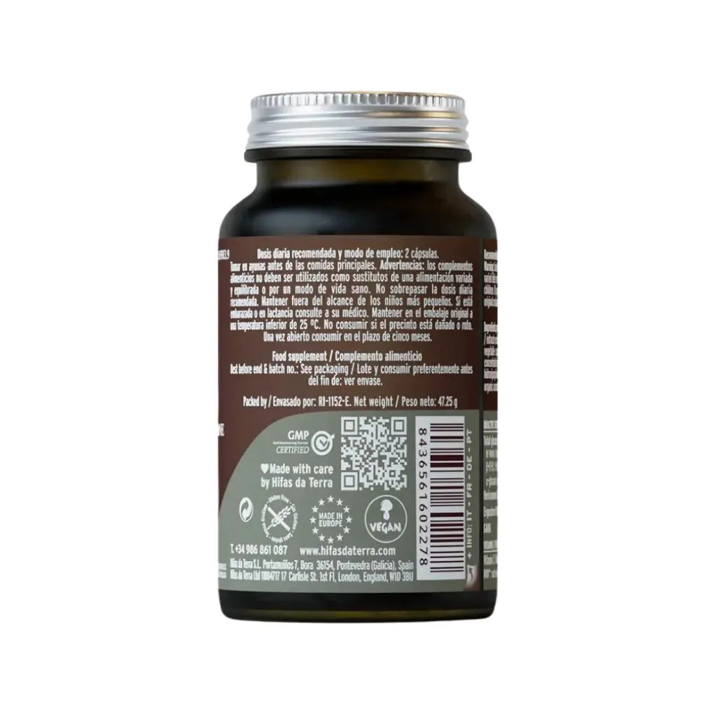 Hifas da Terra Mico-Leo Lion's Mane capsules for adults seeking daily cognitive function and digestive wellbeing support from organic mushroom extract