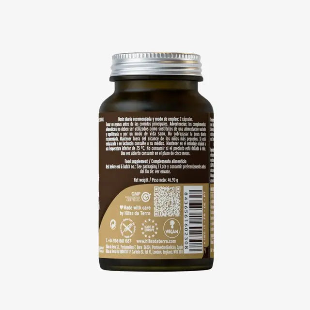 Hifas da Terra Mico-Vir+ with Ganoderma lucidum, Cordyceps sinensis, beta-glucans and cordycepin helping to support immune function and deliver bioactive mushroom compounds