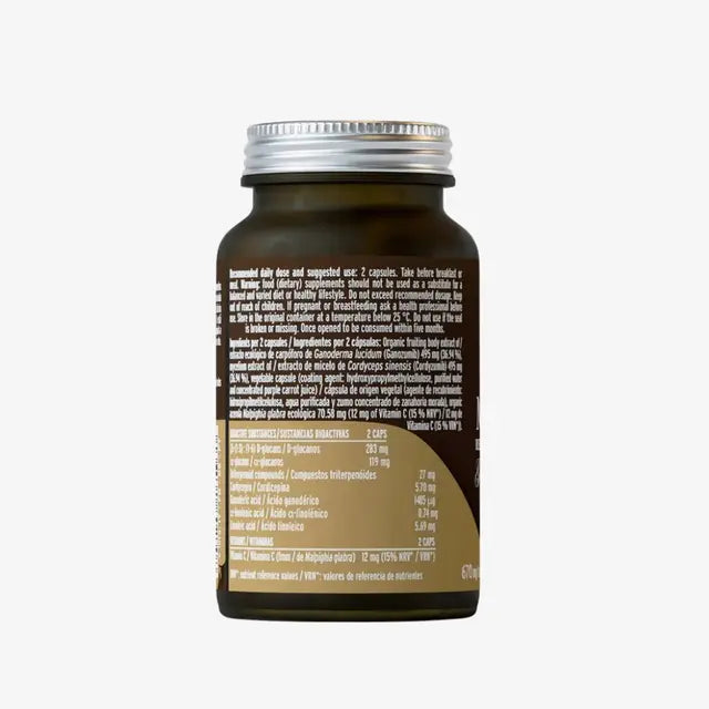 Hifas da Terra Mico-Vir+ organic reishi and cordyceps capsules for adults seeking a high-potency vegan mushroom supplement for sustained immune and vitality support