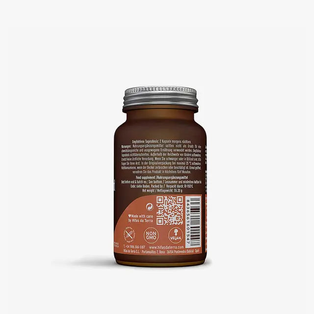 Hifas da Terra Mico-Cord with Cordyceps sinensis extract rich in cordycepin, adenosine, beta-glucans and cordycepic acid helping to support energy and bioactive mushroom intake