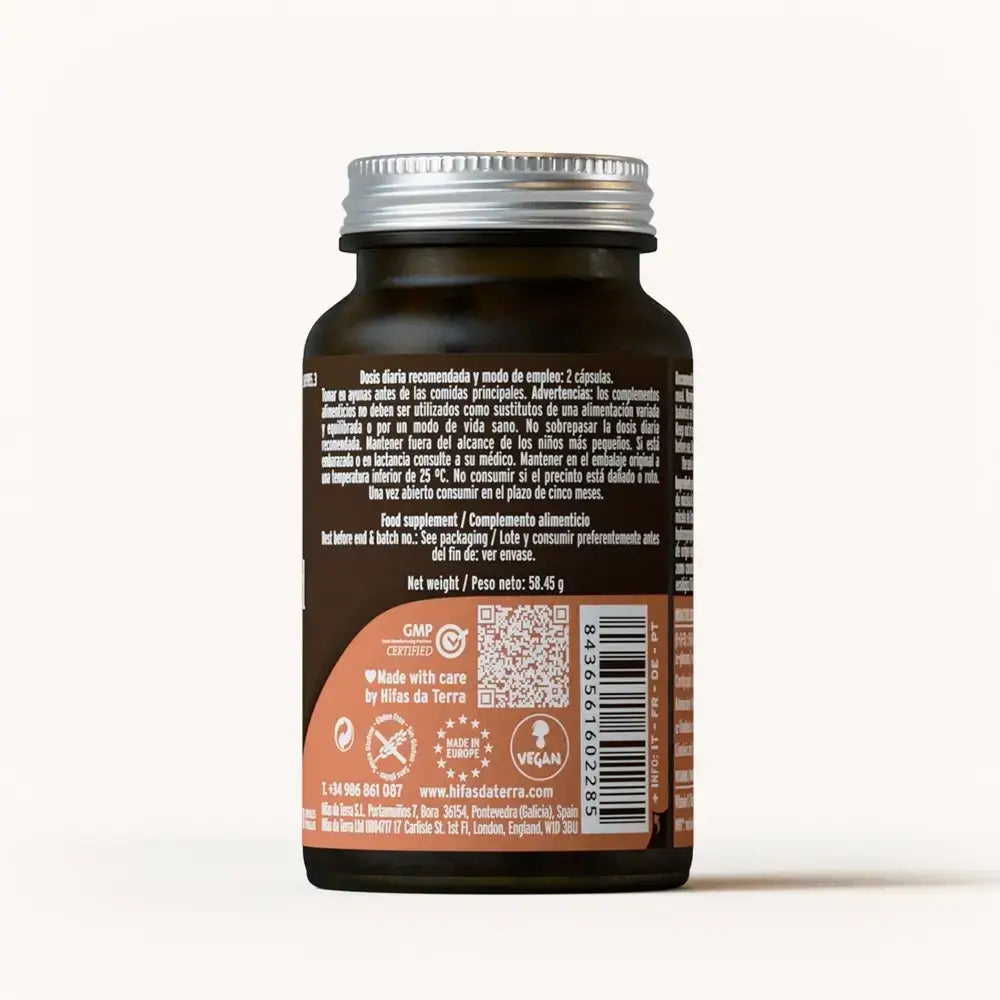 Hifas da Terra Mico-Cord with Cordyzumib Cordyceps sinensis extract Cs-4 mycelium powder and acerola providing 51.09% polysaccharides per capsule