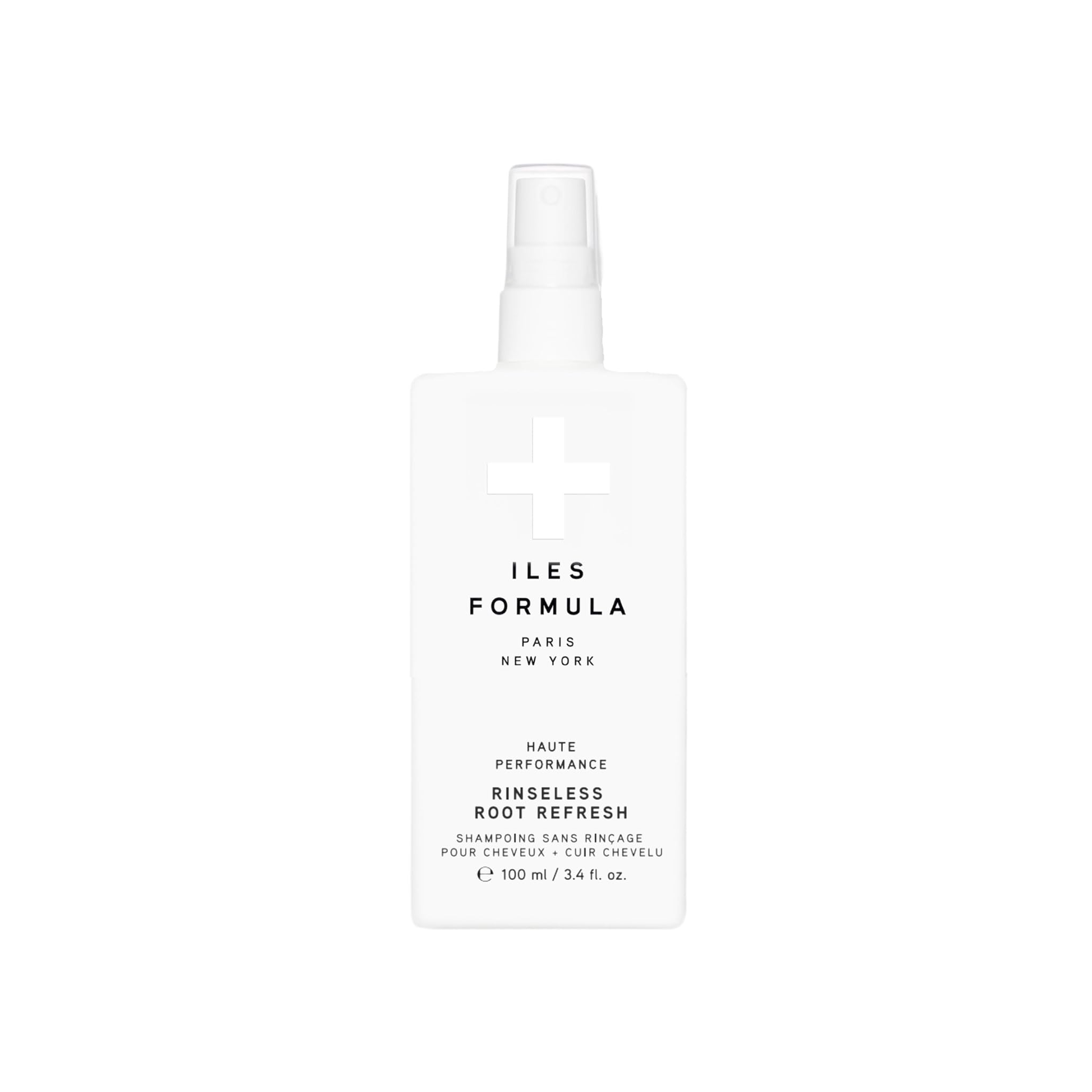 Iles Formula Rinseless Root Refresh 100ml award-winning no-rinse dry shampoo spray for all hair types and colours