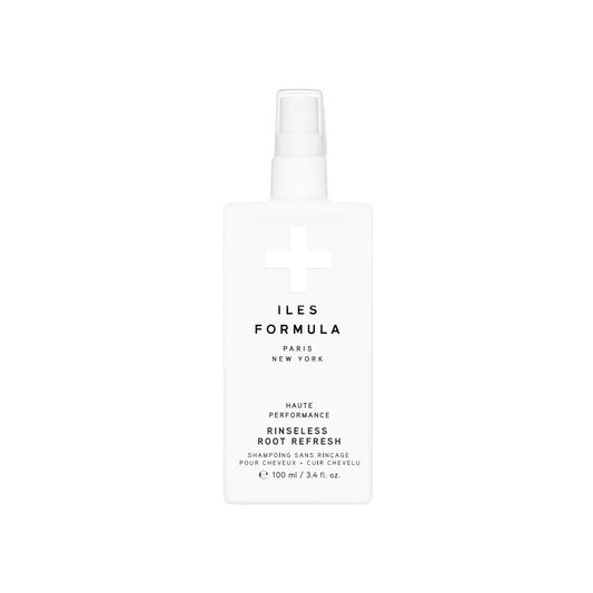 Iles Formula Rinseless Root Refresh 100ml award-winning no-rinse dry shampoo spray for all hair types and colours