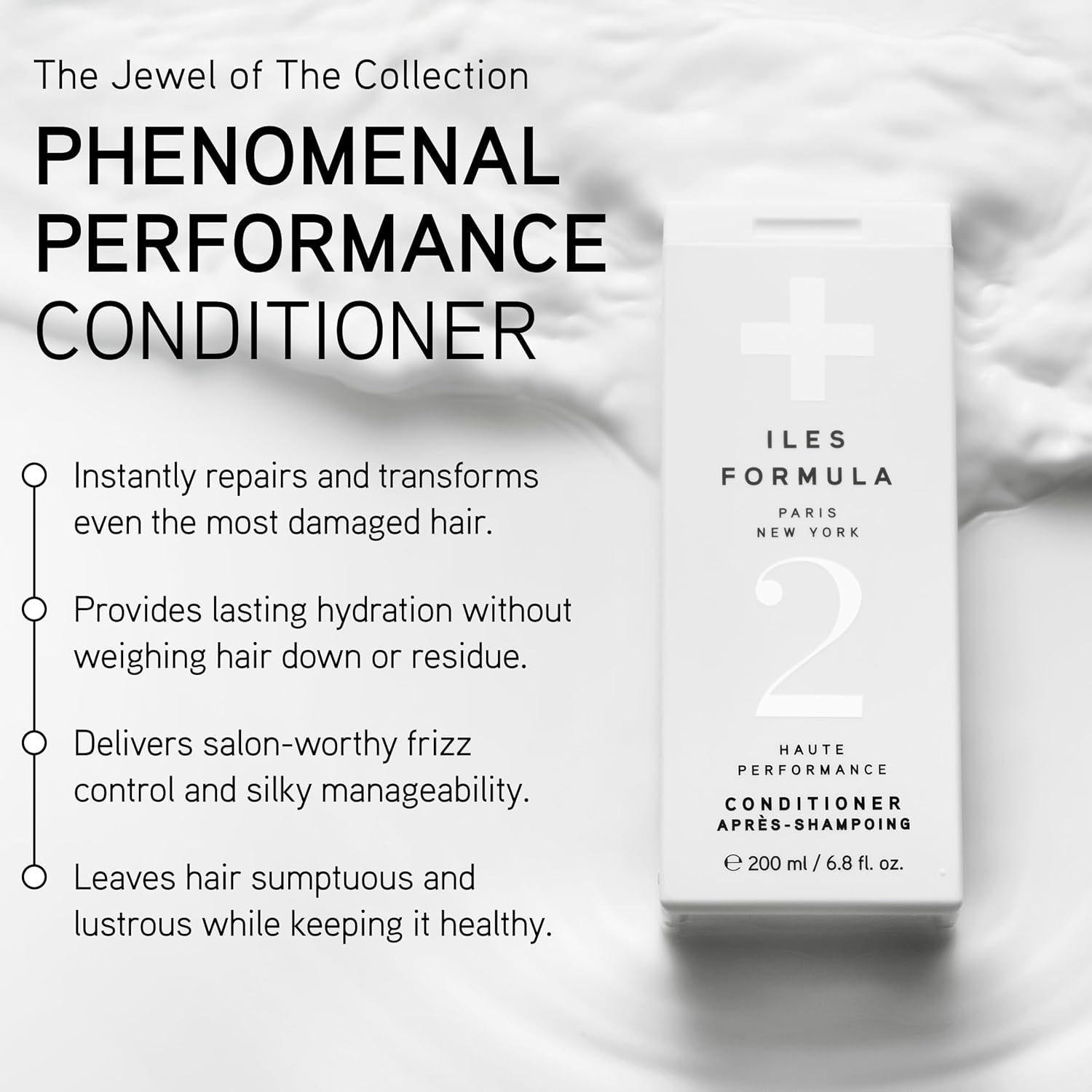 Iles Formula Haute Performance Conditioner with Tucuma Butter and Pracaxi Oil to stop breakage and restore lustre