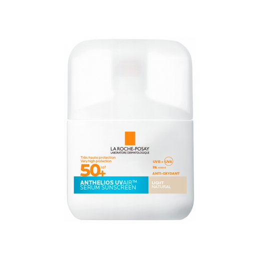 La Roche-Posay Anthelios UVair Tinted Sun Serum SPF50+ 50ml in Light shade with hyaluronic acid and niacinamide for radiant daily sun protection