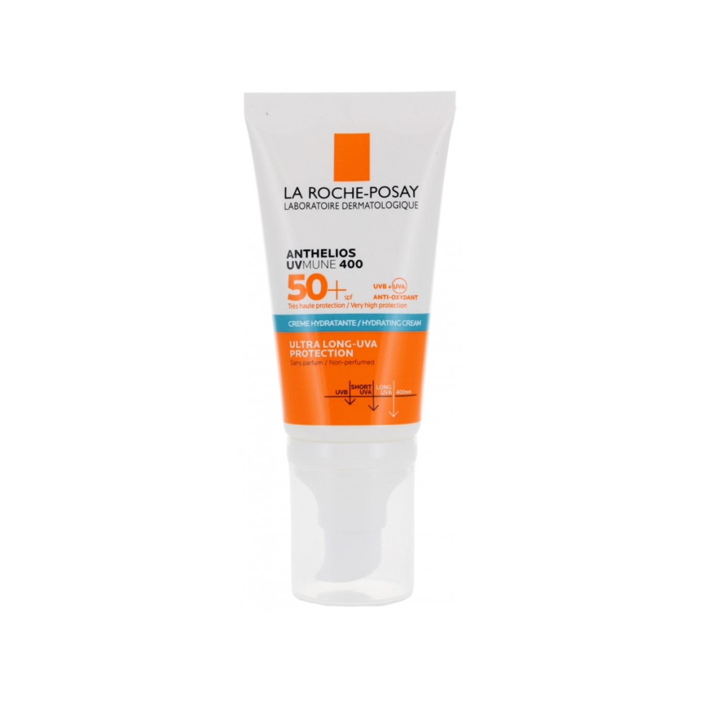 La Roche-Posay Anthelios UVmune 400 Moisturising Cream SPF50+ 50ml fragrance-free water-resistant sun protection for sensitive skin