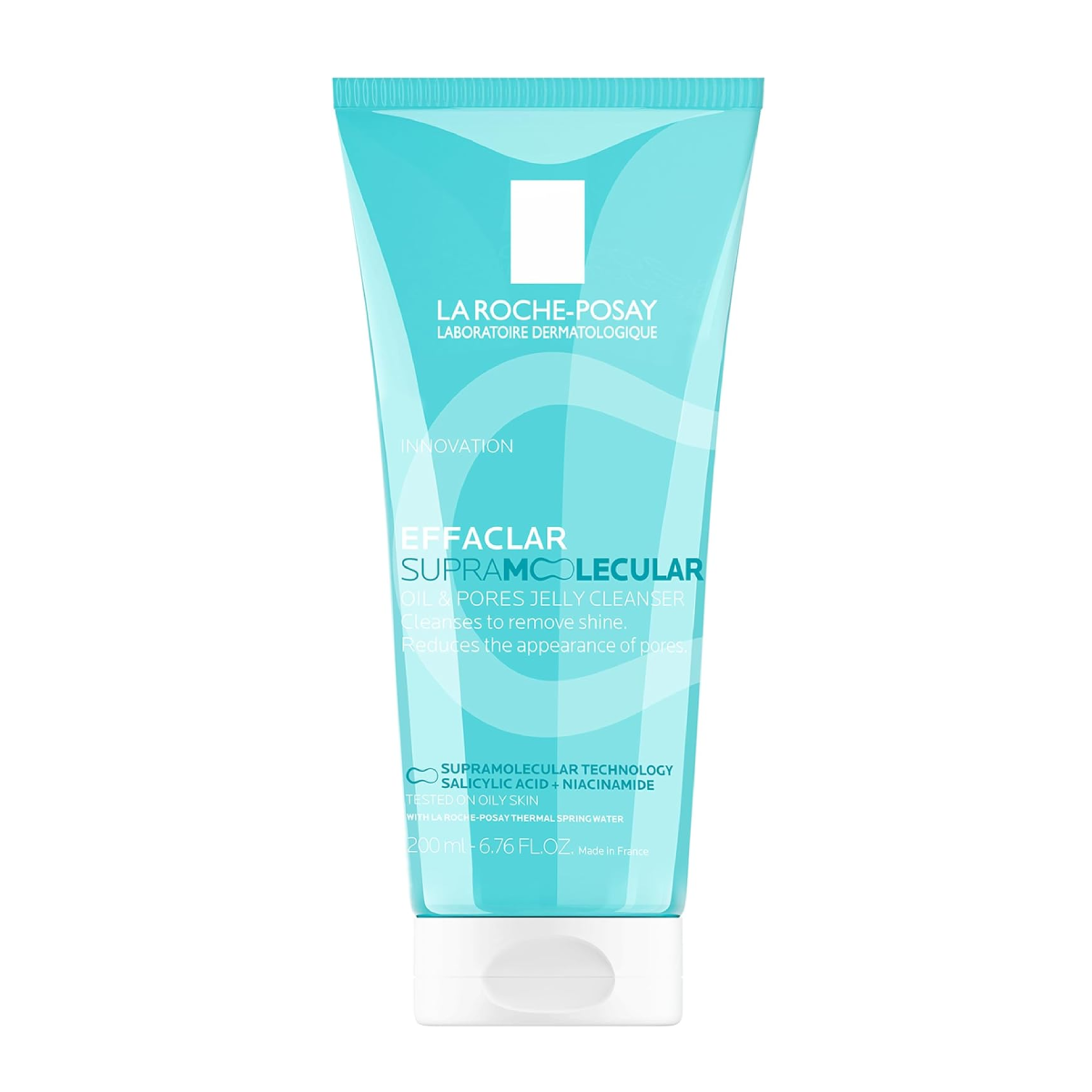 La Roche-Posay Effaclar Supramolecular Face Jelly Cleanser 200ml helps wash away oil and dirt to leave skin fresh and less shiny.