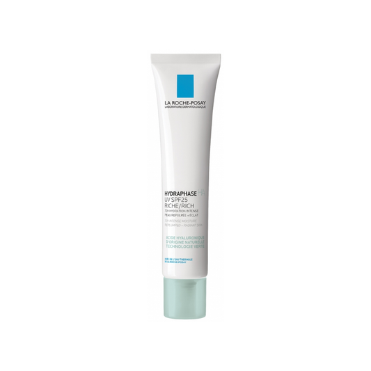 La Roche-Posay Hydraphase HA UV SPF25 Rich 40ml hydrating moisturiser with Hyaluronic Acid and SPF25 for normal to dry and dehydrated skin
