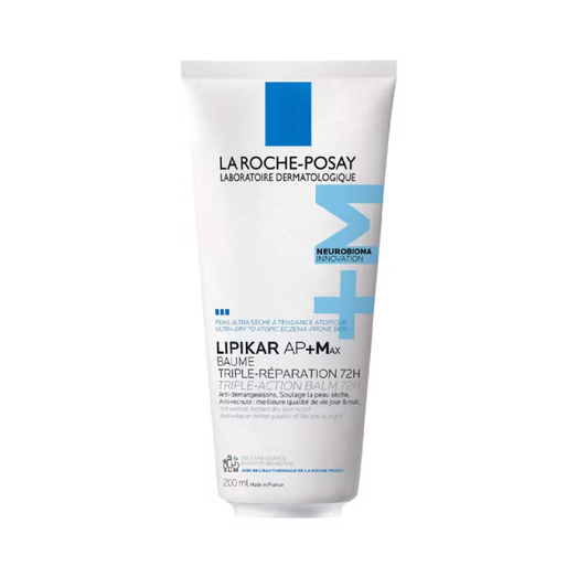 La Roche-Posay Lipikar AP+Max Triple Repair Balm 200ml 72-hour moisturising balm for ultra-dry and eczema-prone skin from newborn to mature