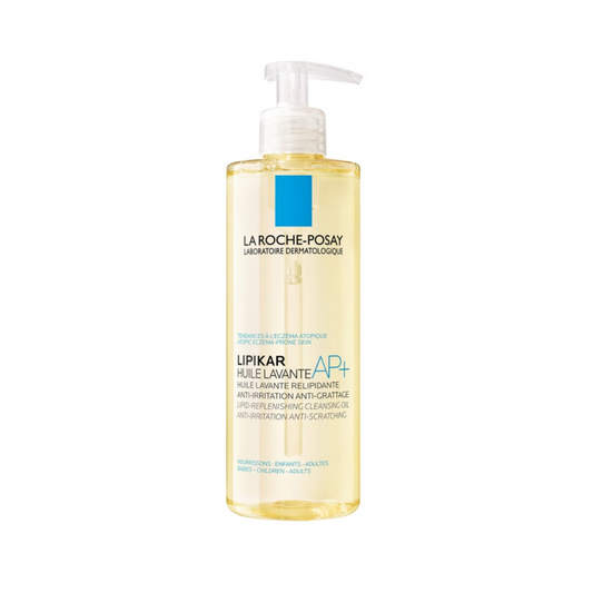 La Roche-Posay Lipikar Cleansing Oil AP+ 400ml gentle cleansing oil that soothes itching and reduces skin dryness for sensitive and eczema-prone skin