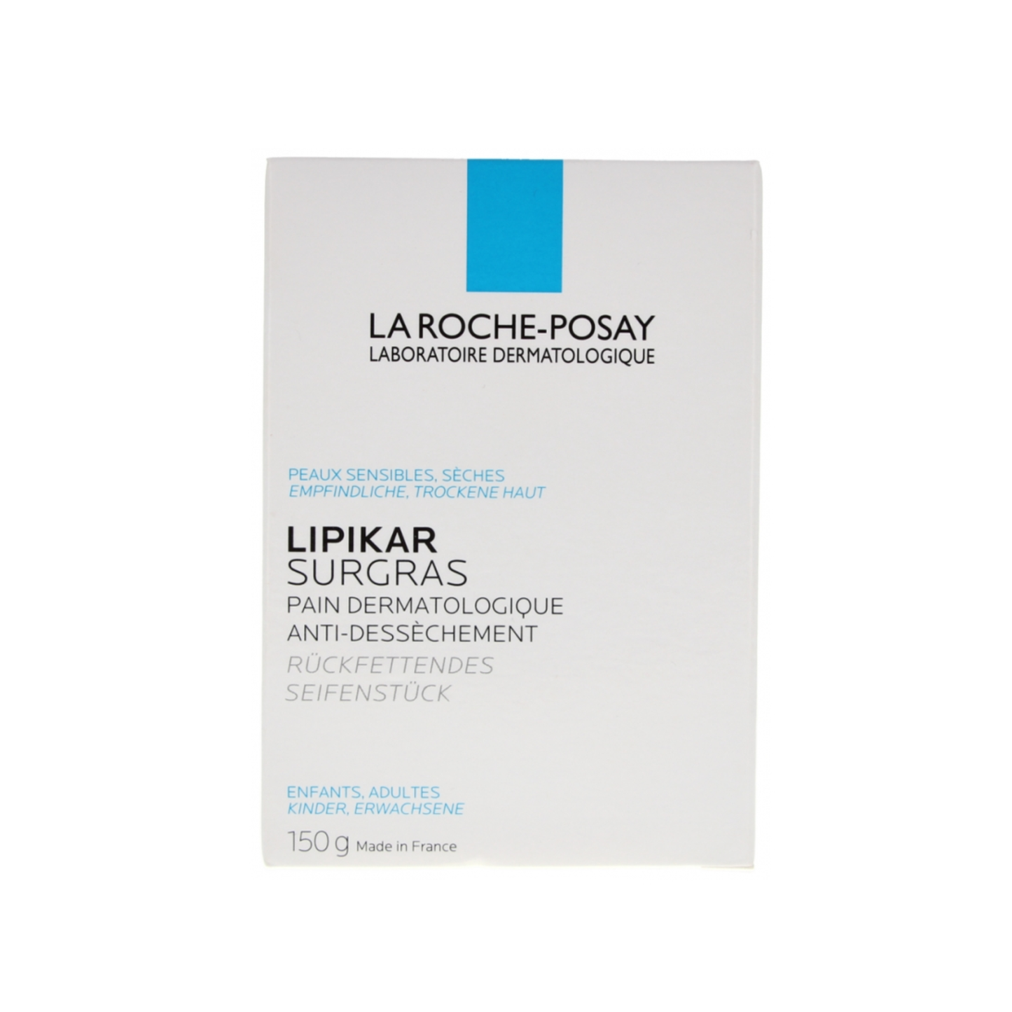 La Roche-Posay Lipikar Superfatty Cleansing Bar 150g gentle non-soap cleansing bar with Niacinamide and Shea Butter for sensitive and dry skin