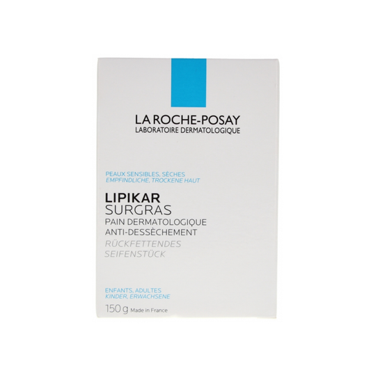 La Roche-Posay Lipikar Superfatty Cleansing Bar 150g gentle non-soap cleansing bar with Niacinamide and Shea Butter for sensitive and dry skin