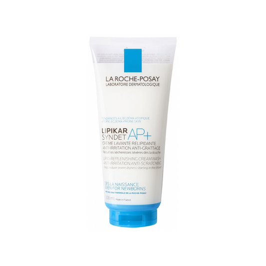 La Roche-Posay Lipikar Syndet AP+ 200ml ultra-gentle cleansing cream with niacinamide and shea butter for dry eczema-prone skin from birth