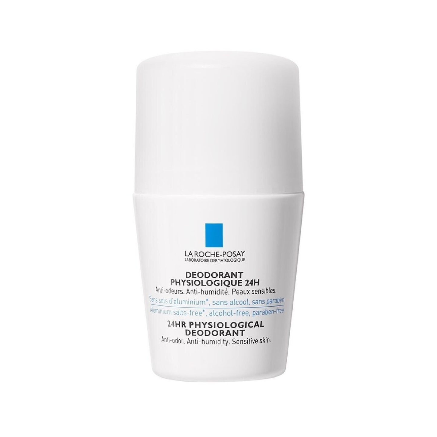 La Roche-Posay Physiological Deodorant 24H Roll-On 50ml, aluminium-free and alcohol-free deodorant for sensitive skin, made in France