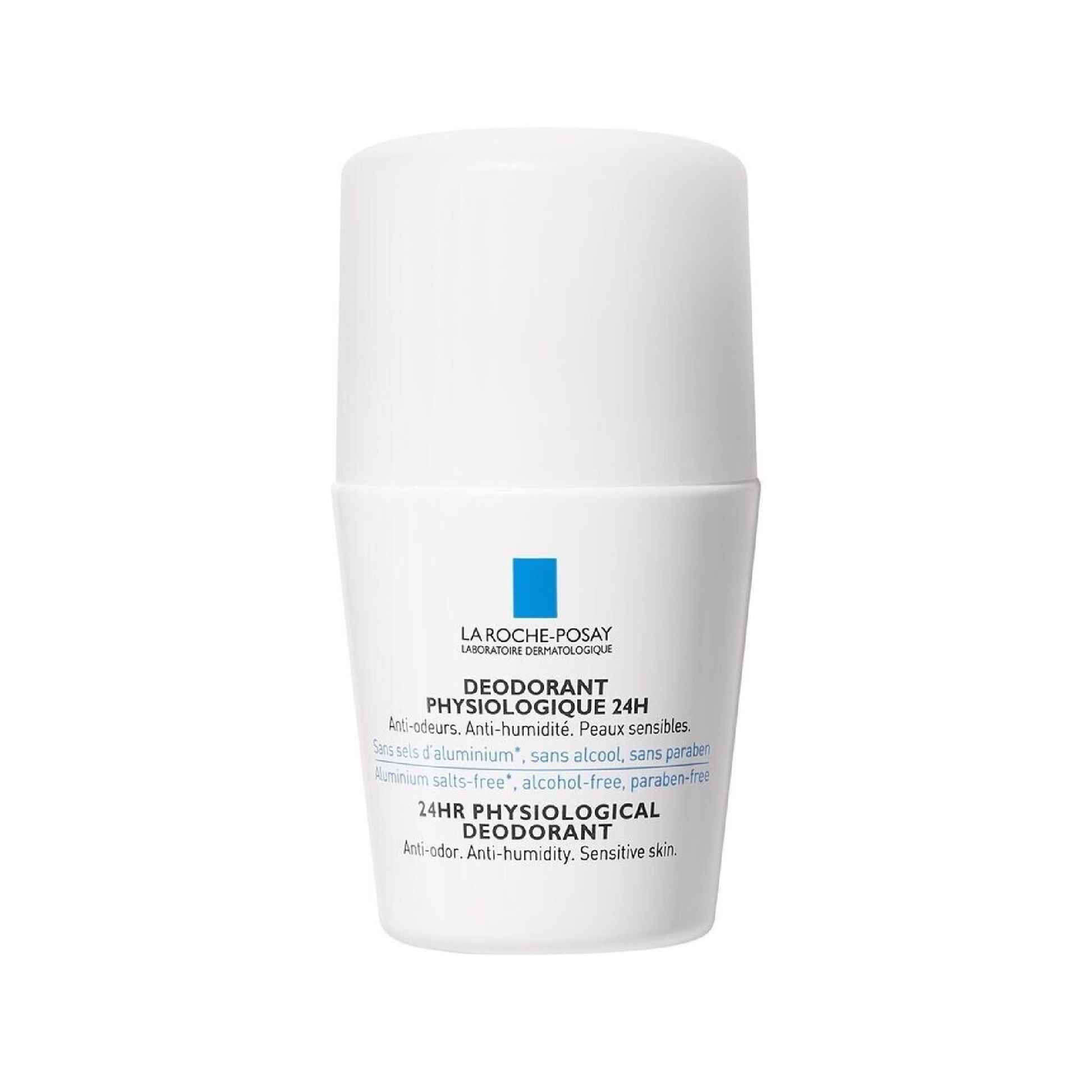 La Roche-Posay Physiological Deodorant 24H Roll-On 50ml, aluminium-free and alcohol-free deodorant for sensitive skin, made in France