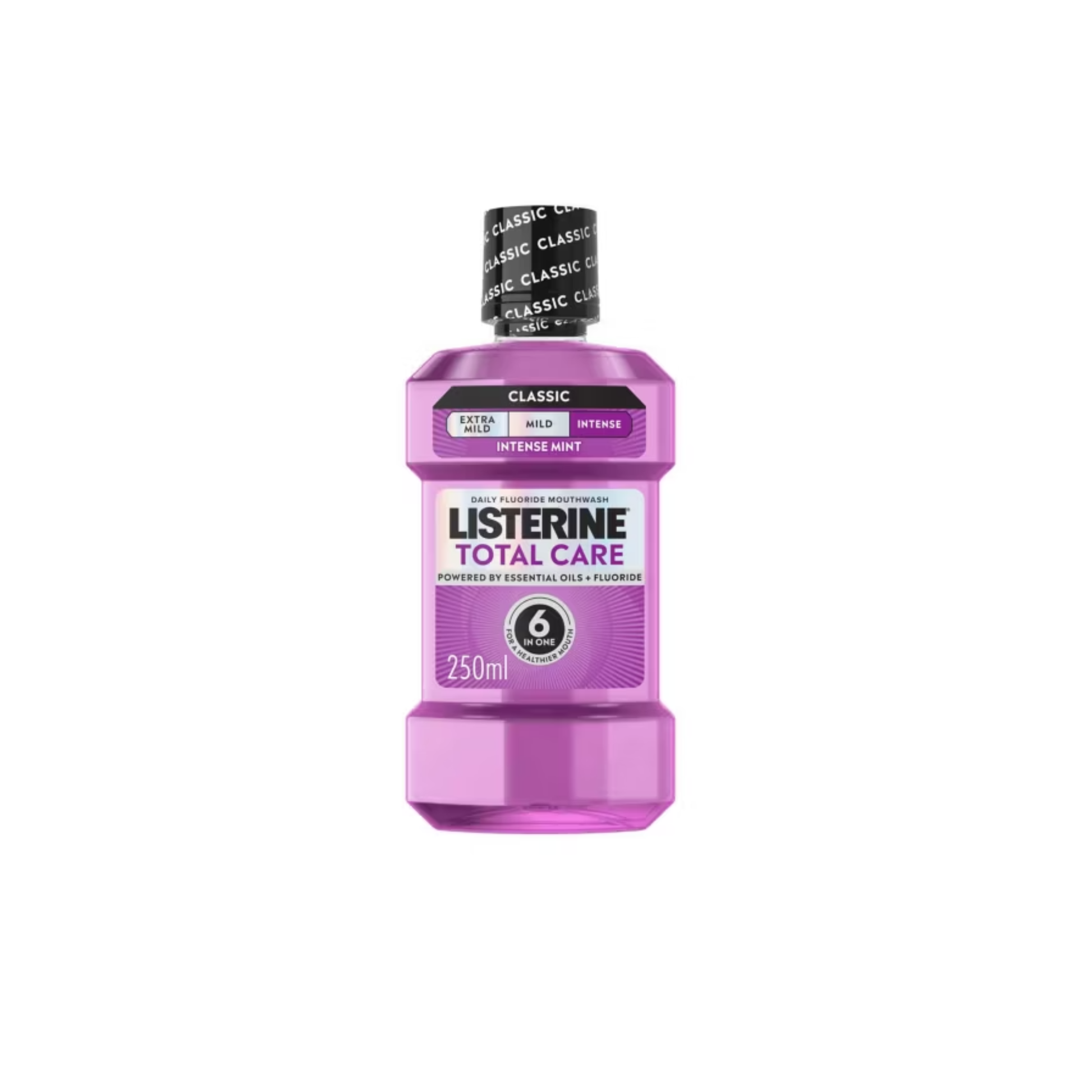 Listerine Total Care 10 in 1 mouthwash 250ml bottle designed to kill germs fight plaque and deliver long lasting fresh breath for complete daily oral care
