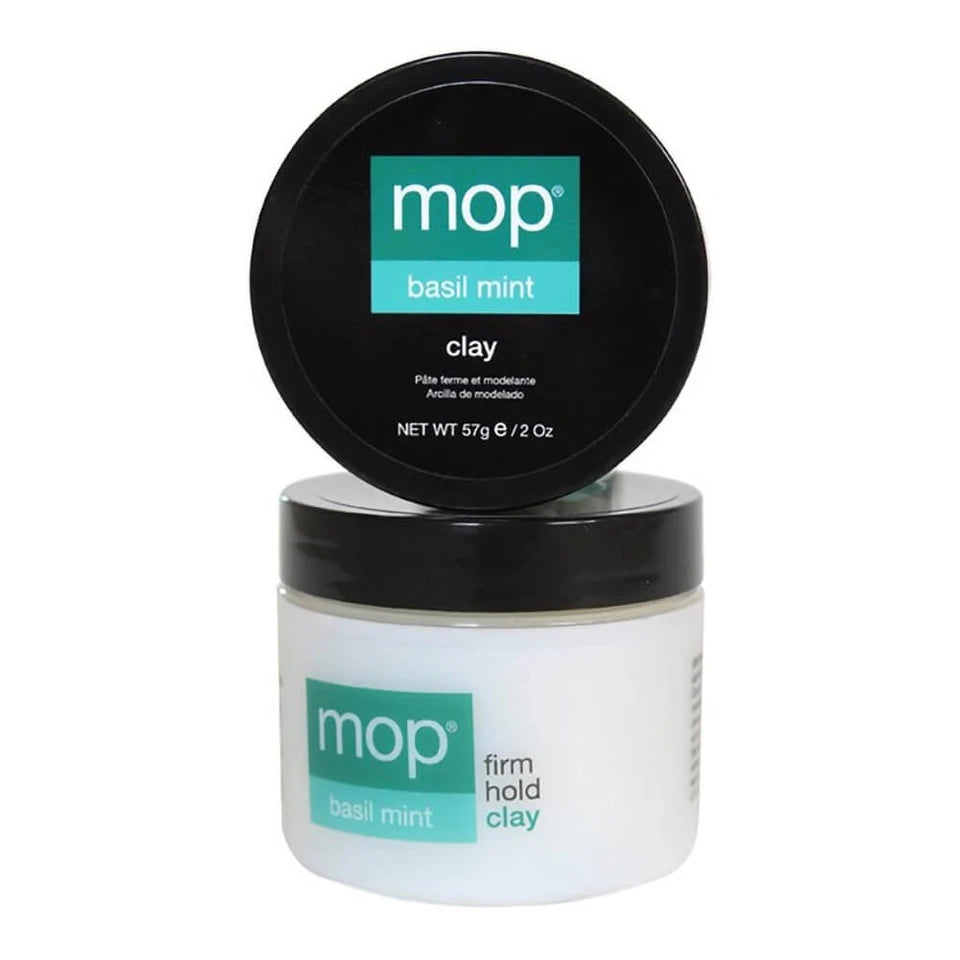 MOP Basil Mint Clay 57g offers a firm hold for hair styling, helping you shape your look with a clay styling format.