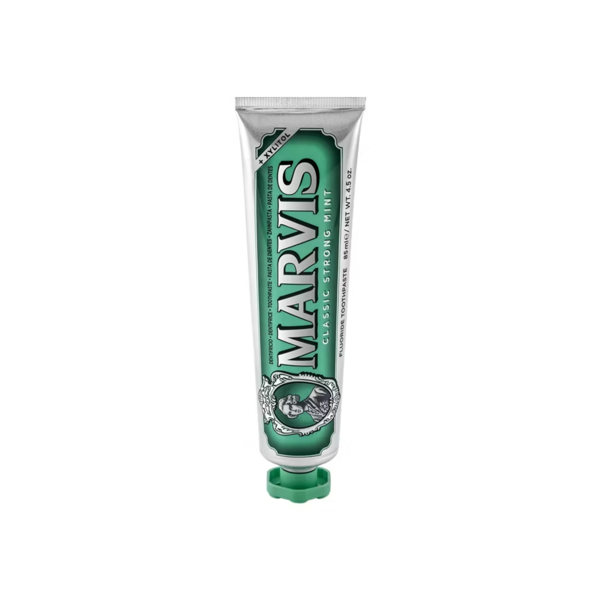 Marvis Classic Mint toothpaste 25ml tube delivering long lasting fresh breath while helping clean teeth fight plaque and support daily oral hygiene