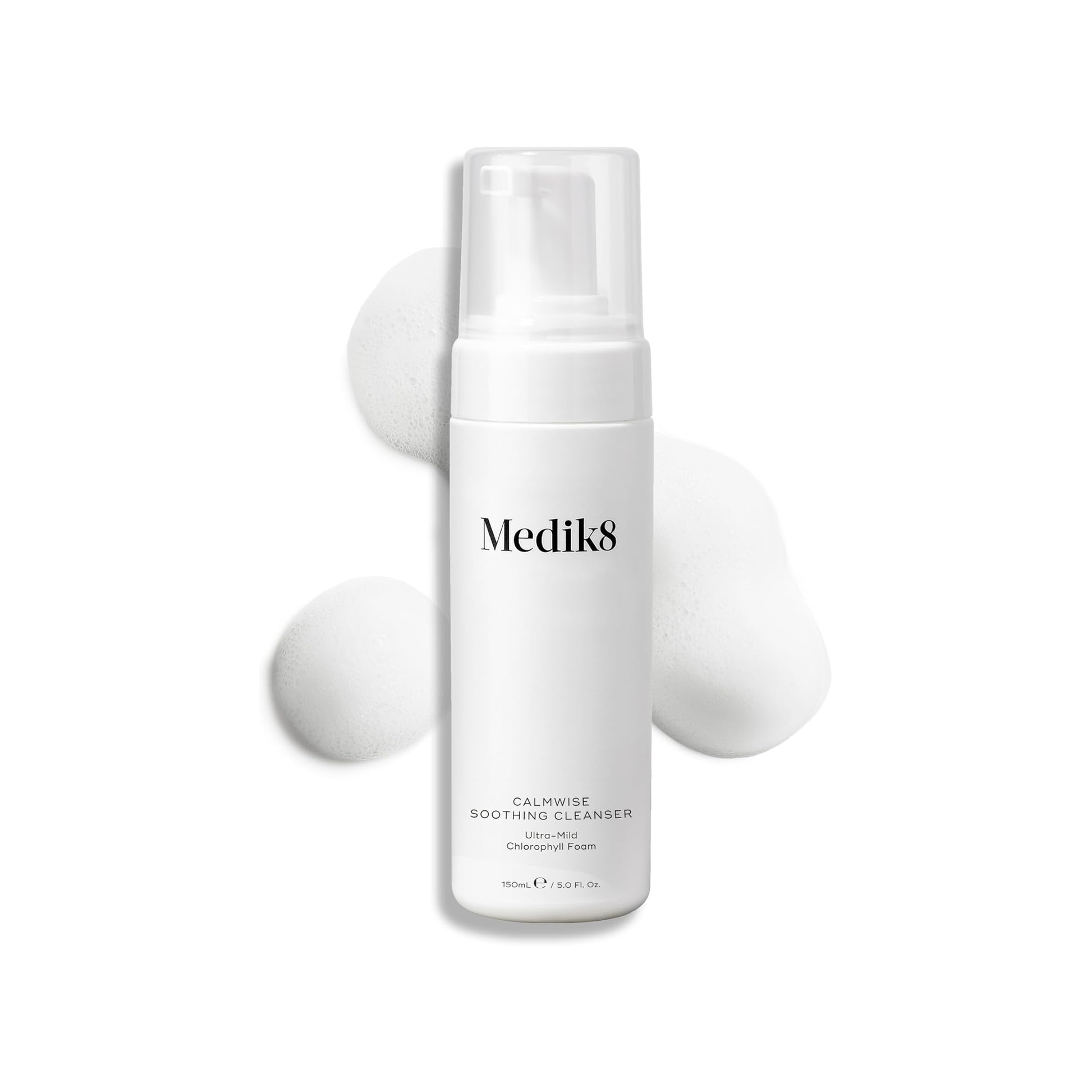 Medik8 Calmwise Soothing Cleanser 150ml pH-balanced foaming cleanser with teprenone and chlorophyll for visibly calmer and more comfortable redness-prone skin