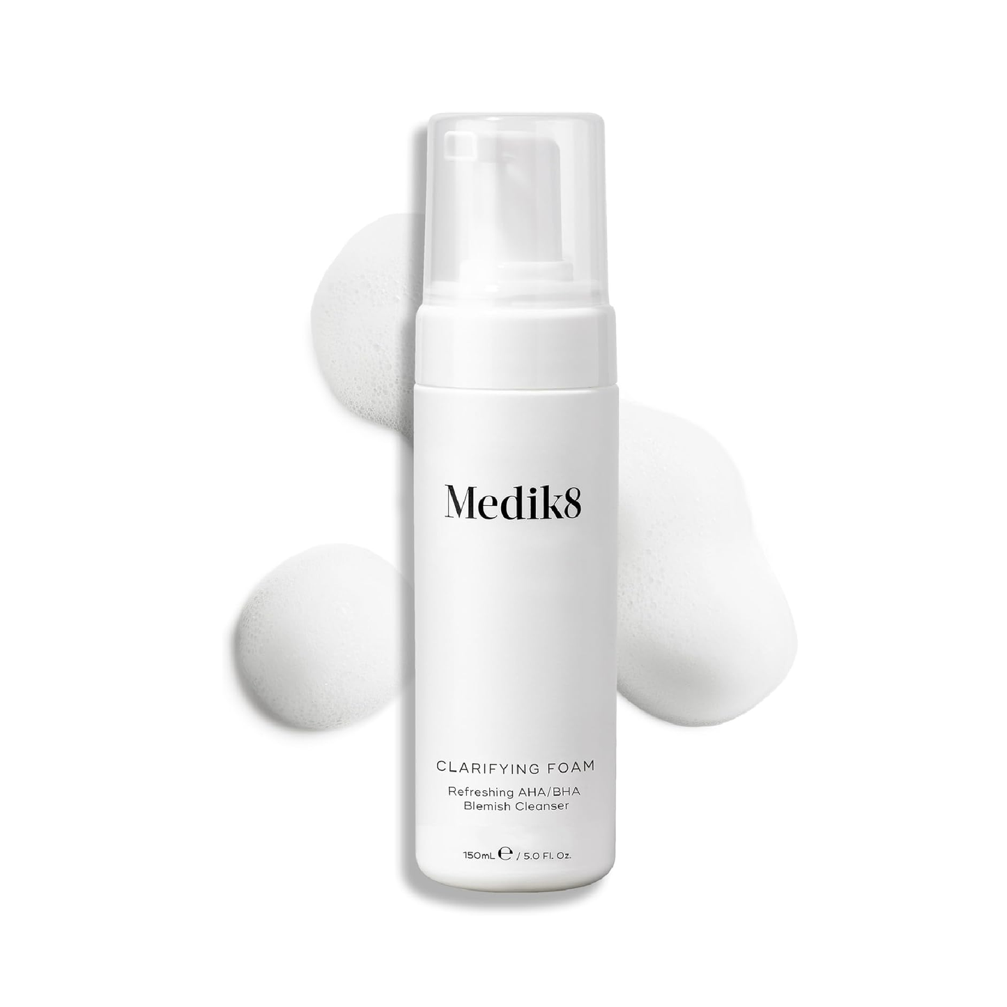 Medik8 Clarifying Foam 150ml pH-balanced AHA BHA foaming cleanser with mandelic acid and salicylic acid for visibly clearer blemish-prone skin
