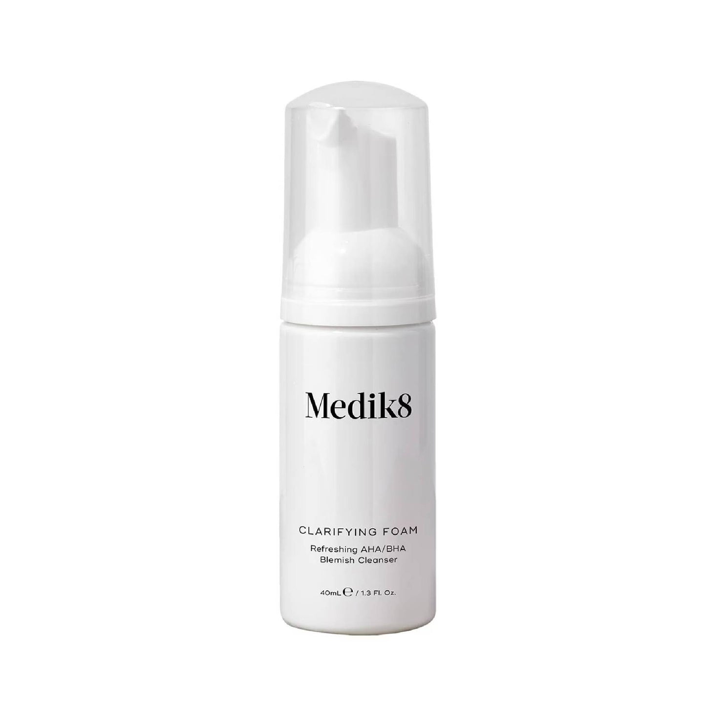 Medik8 Clarifying Foam Travel Size 40ml AHA BHA foaming cleanser with Salicylic Acid and Mandelic Acid for blemish-prone skin
