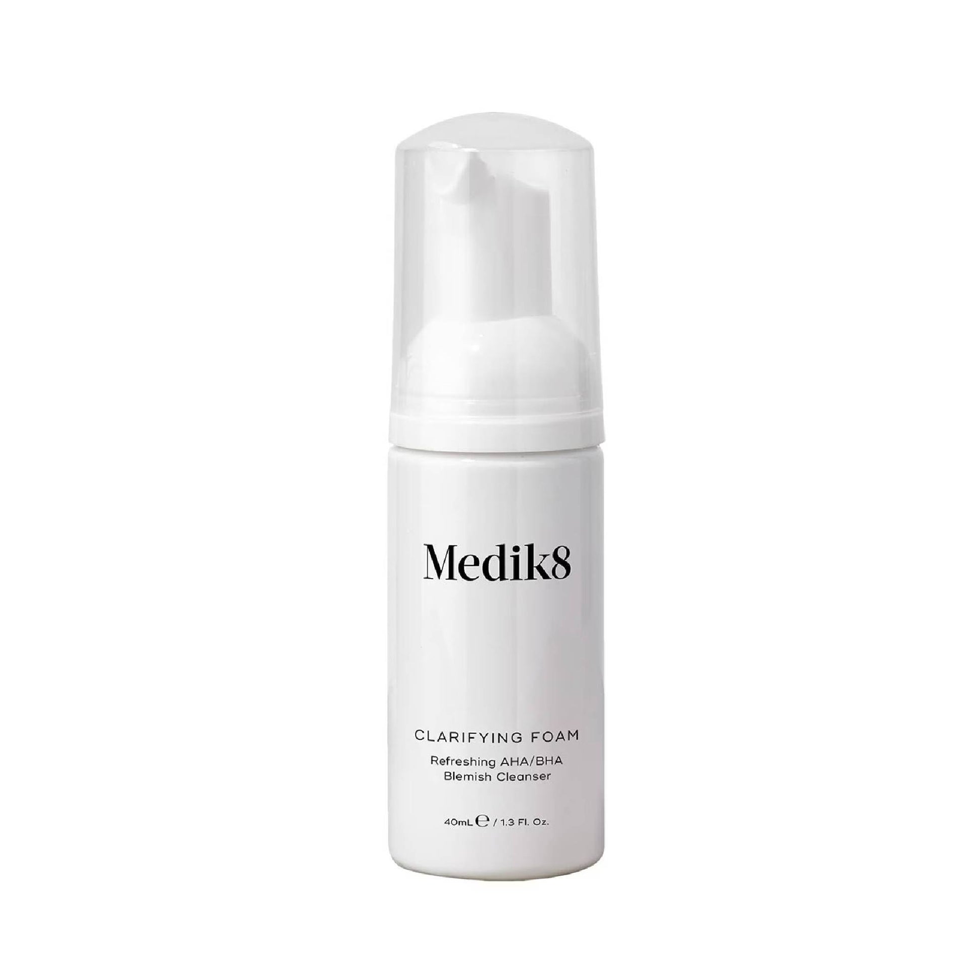 Medik8 Clarifying Foam Travel Size 40ml AHA BHA foaming cleanser with Salicylic Acid and Mandelic Acid for blemish-prone skin
