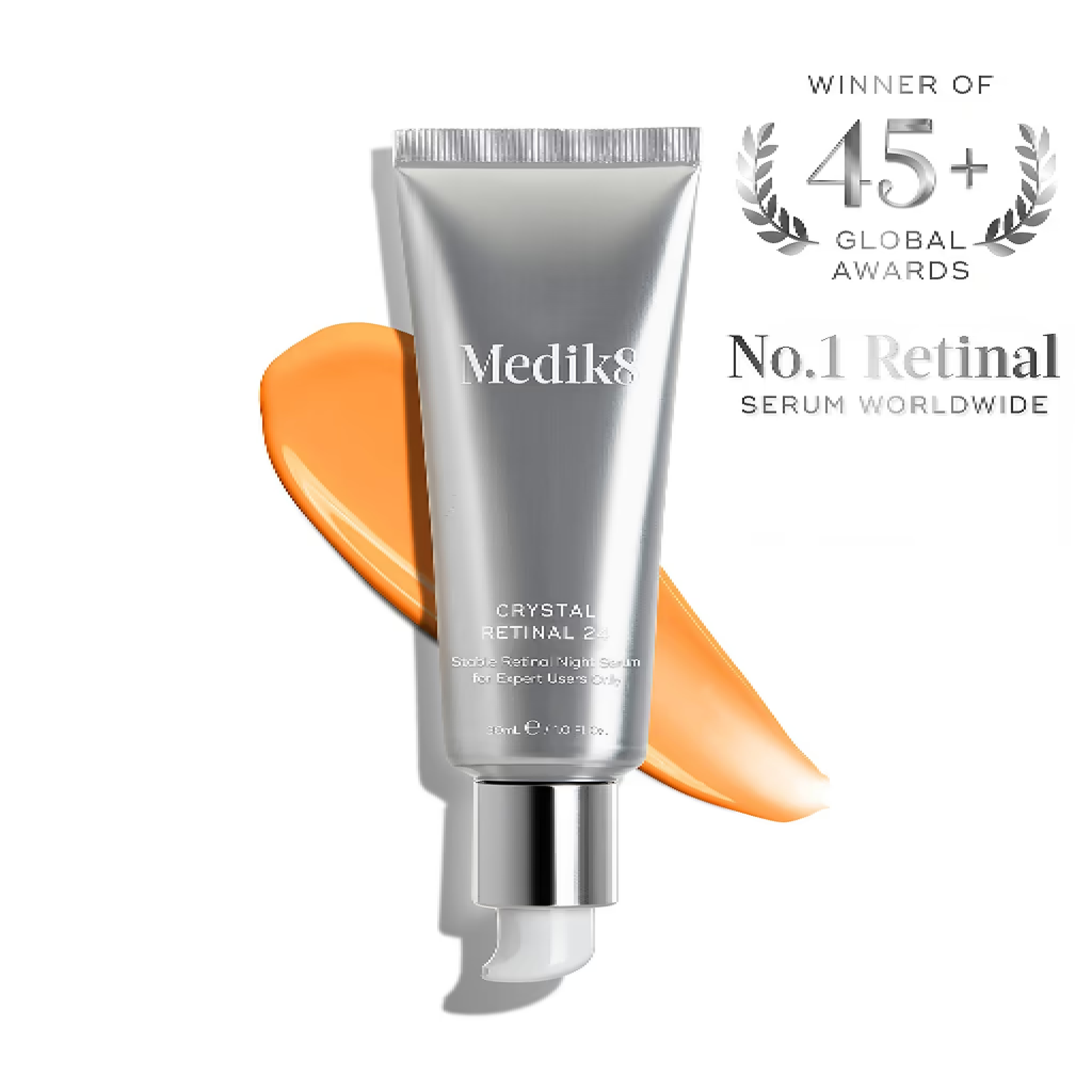 Medik8 Crystal Retinal 3 Night Serum 30ml with 0.03% retinaldehyde for visible fine line reduction and smoother skin