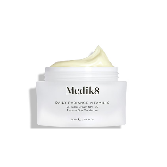 Medik8 Daily Radiance Vitamin C 50ml SPF30 brightening moisturiser with Tetrahexyldecyl Ascorbate and Hyaluronic Acid for all skin types