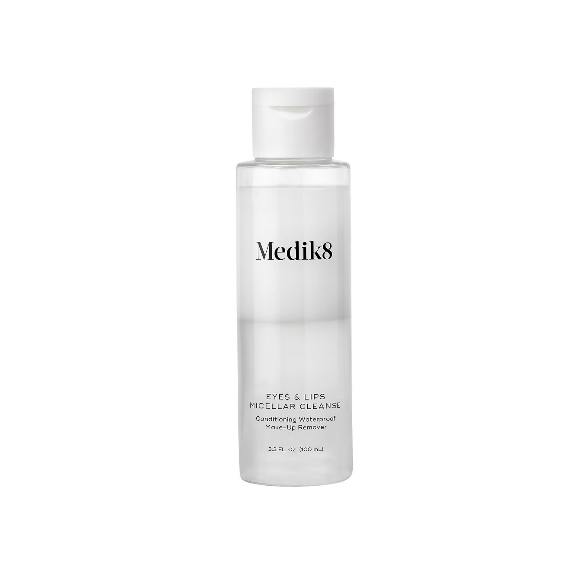 ALT 1 (Hero): Medik8 Eyes and Lips Micellar Cleanser 100ml triple-phase micellar formula with hyaluronic acid and vitamin B5 to gently remove waterproof eye and lip makeup