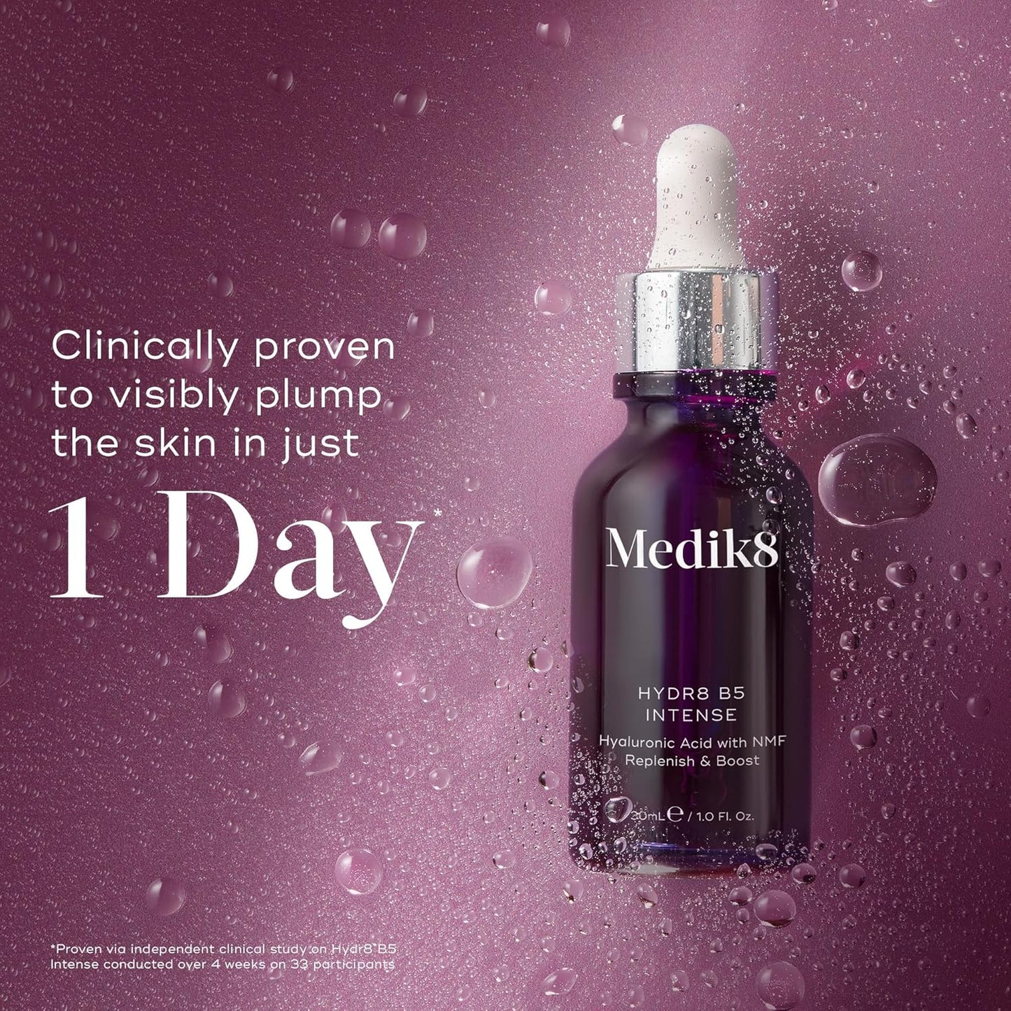 Medik8 Hydr8 B5 Intense for dry and dehydrated skin used morning and evening to deliver lasting hydration and a supple glowing complexion