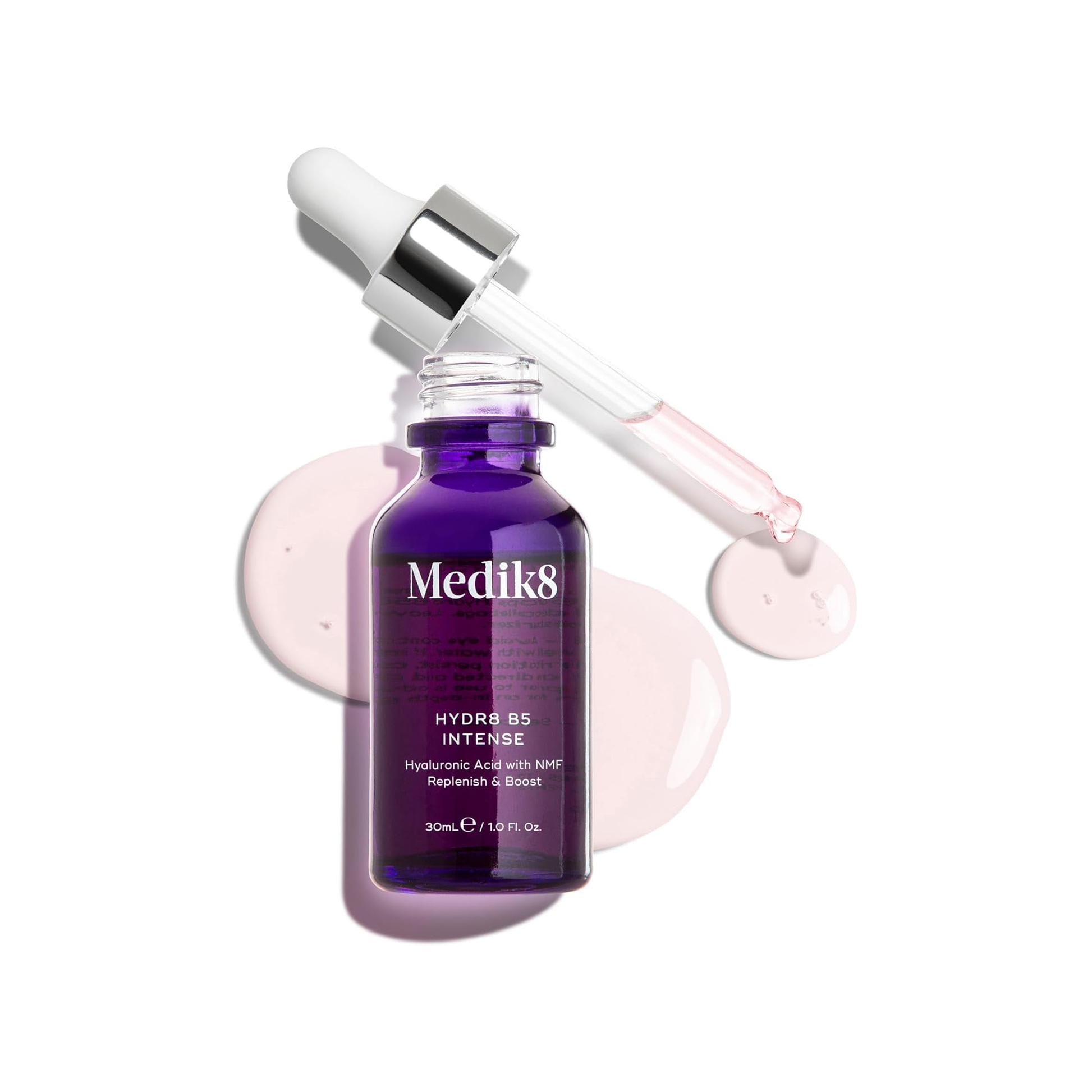 Medik8 Hydr8 B5 Intense 30ml intensive hydrating serum with Hyaluronic Acid and Vitamin B5 for visibly plump dewy skin
