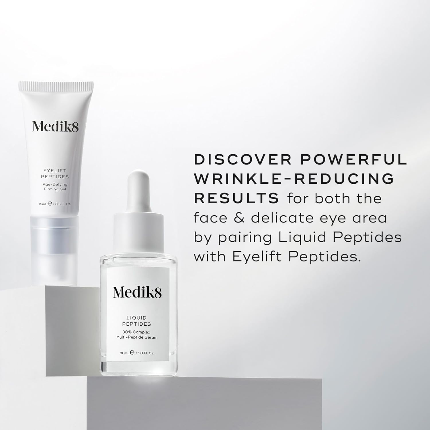 Medik8 Liquid Peptides Serum 30ml fragrance free vegan anti-ageing serum with drone delivery technology for all skin types