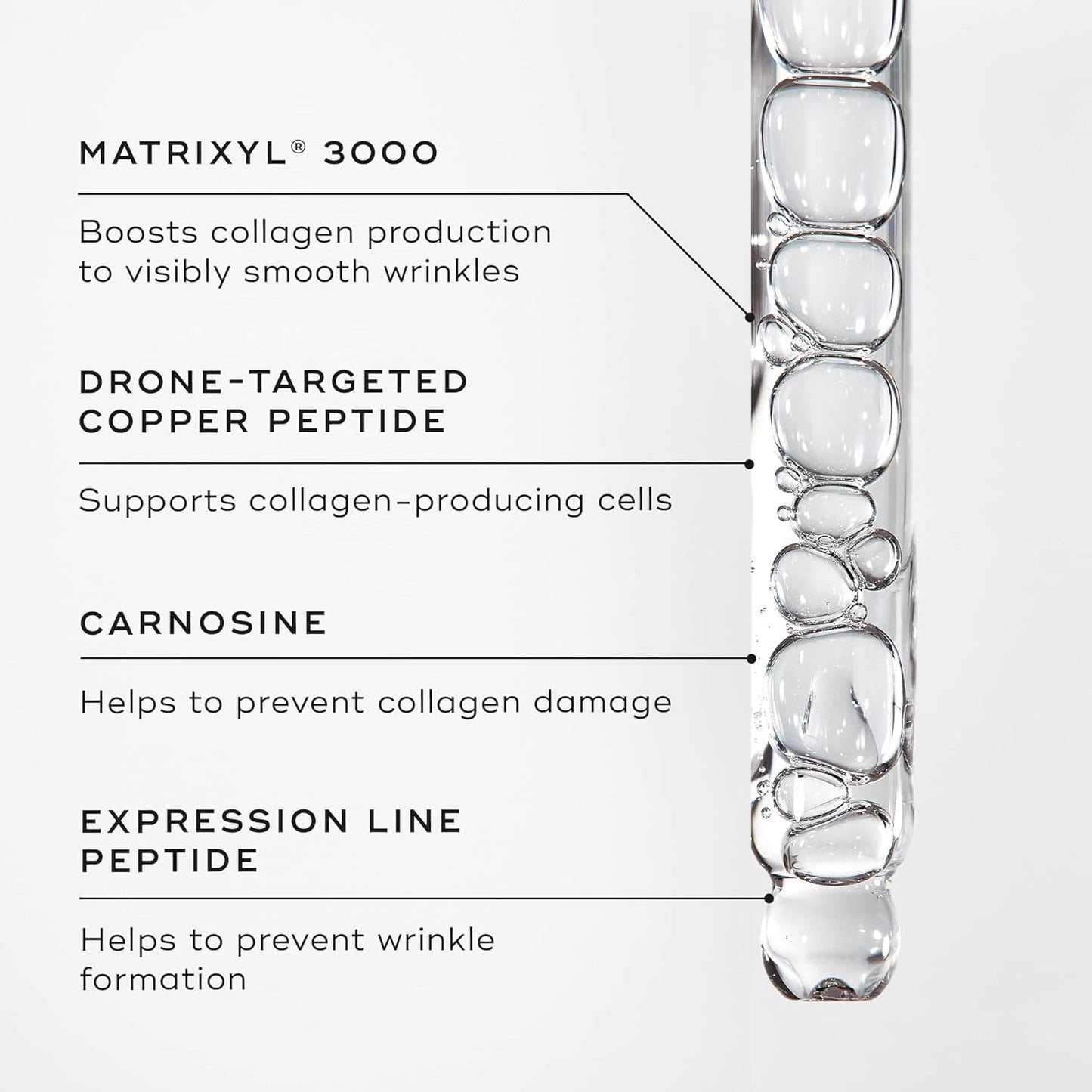 Medik8 Liquid Peptides Serum featuring MATRIXYL 3000, copper peptides and multi-weight hyaluronic acid for deep hydration and visible skin renewal