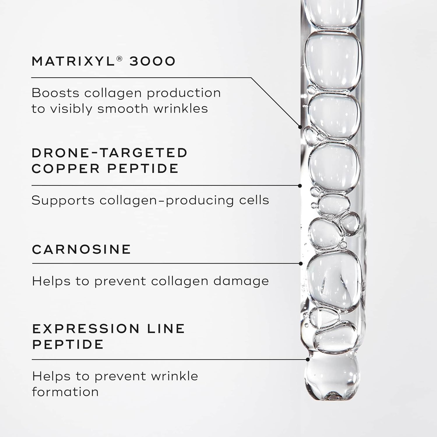 Medik8 Liquid Peptides Serum featuring MATRIXYL 3000, copper peptides and multi-weight hyaluronic acid for deep hydration and visible skin renewal