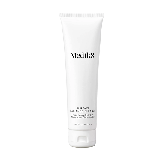 Medik8 Surface Radiance Cleanse 150ml gel-to-foam AHA BHA cleanser with Mandelic, Lactic and Salicylic Acids for a brighter smoother complexion