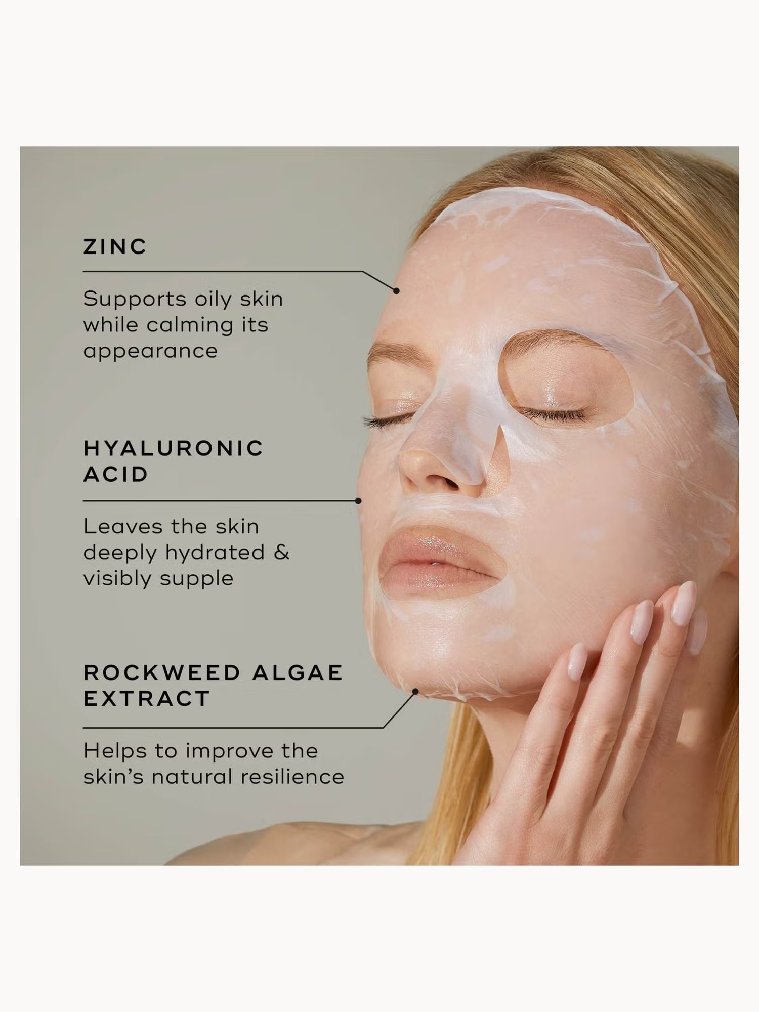 Medik8 Ultimate Recovery Bio-Cellulose Mask with zinc PCA to visibly soothe and sodium hyaluronate for long-lasting hydration after aesthetic treatments