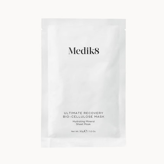 Medik8 Ultimate Recovery Bio-Cellulose Mask single mask with zinc PCA hyaluronic acid and rockweed algae for intensive post-treatment skin recovery