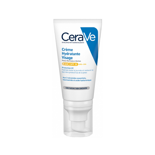 CeraVe Moisturising Face Cream SPF30 52ml with ceramides, niacinamide and hyaluronic acid for normal to dry skin