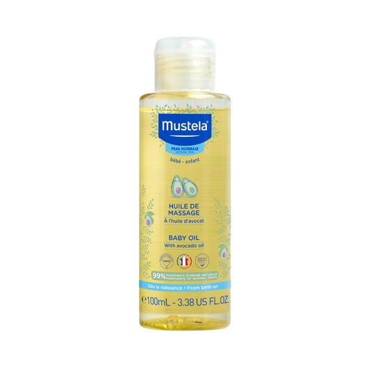 Mustela Avocado Oil Massage Oil 100ml dry oil with Sunflower and Pomegranate Seed Oil for moisturising baby skin from birth