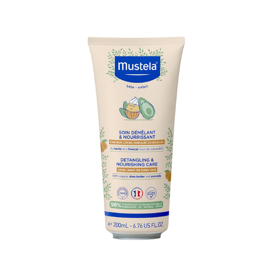 Mustela Detangling Nourishing Care 200ml baby hair conditioner with Avocado Perseose and Shea Butter for soft tangle-free hair