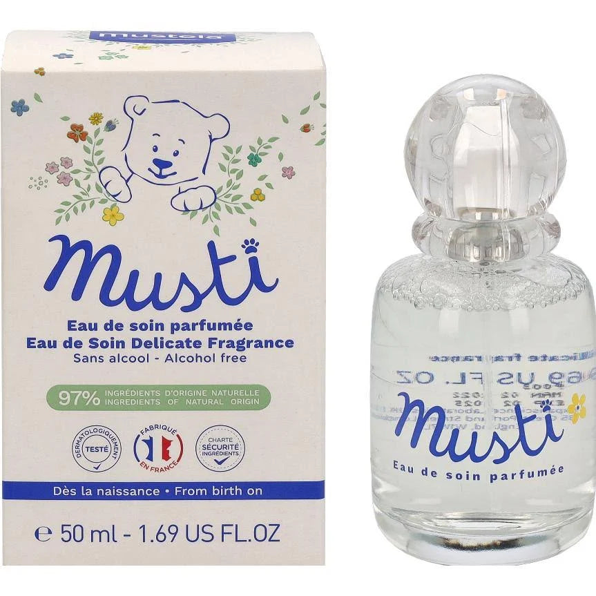 Mustela Musti baby fragrance 50ml with honey and chamomile extracts soothing and softening delicate baby scent
