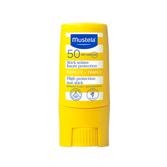 Mustela Sun Stick High Protection SPF50 9ml fragrance-free for localised sun protection on cheekbones ears and lips for whole family