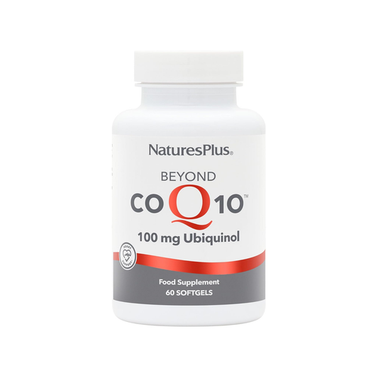 Nature's Plus Beyond CoQ10 100mg Ubiquinol 60 softgels naturally fermented trans ubiquinol with UbiquiMax complex gluten free
