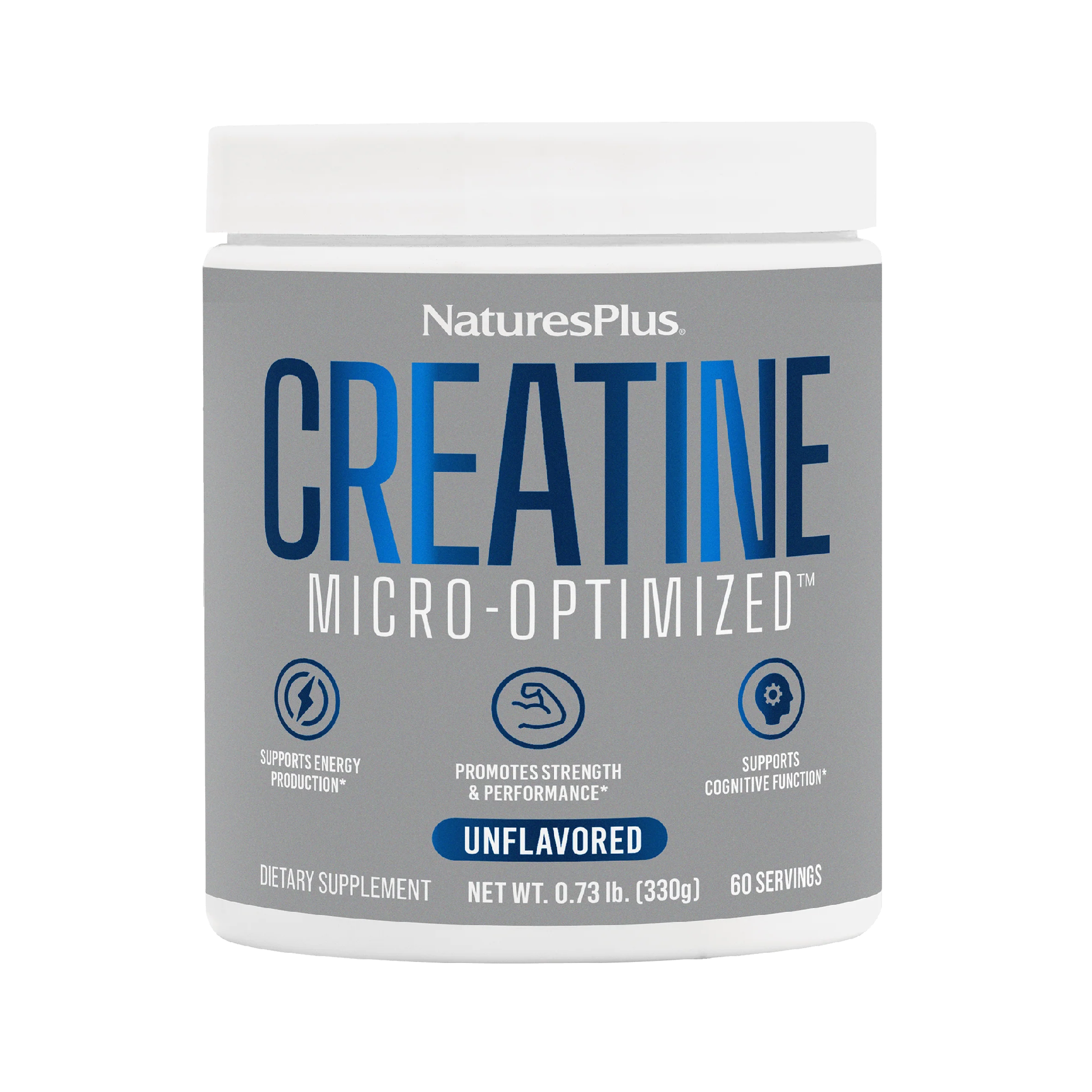 Nature's Plus Creatine Micro-Optimised Powder 330g pure creatine monohydrate 5g per serving unflavoured no additives